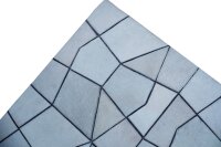 Leder Teppich Patchwork 150x240 cm echtes Kuhfell Cowhide Handarbeit wollweiß