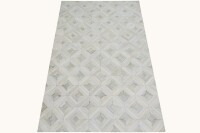 Leder Teppich Fellteppich Tappeto alfombra 150x240 cm Rinderfell Handmade  beige