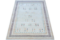 Teppich Perser Gabbeh Loribaf Taj Mahal 140x200 cm Handgeknüpft 100% Wolle beige