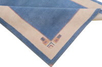 Teppich Original Nepal Handgeknüpft 100% Wolle 170x240 cm Rug hellblau beige