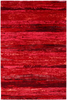 Teppich Original Nepal Handgeknüpft 100% Wolle 140x200 cm Glanzeffekt rot