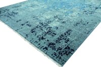 Teppich Orient Ziegler Modern 200x300 cm 100% Wolle Handgeknüpft grau blau