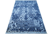 Designer Teppich Prestige Floral 200x300 cm 100% Wolle Handgeknüpft weiß blau