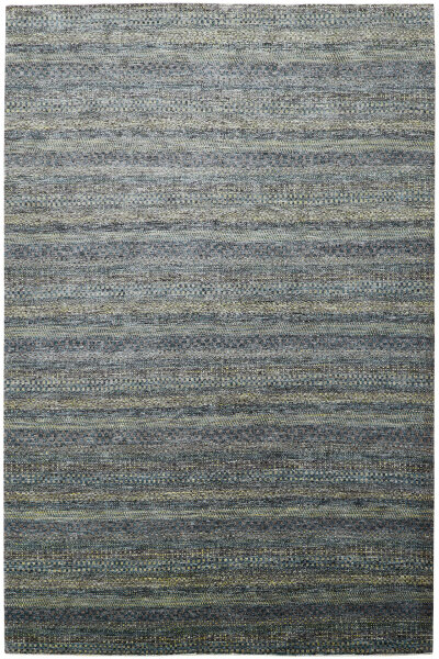 Designer Teppich Saphir 200x300 cm 100% Wolle Handgeknüpft Carpet grün gelb grau