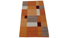 Teppich Reine Natur Alpina Design 90x160 cm 100% Wolle Carpet Handgewebt orange