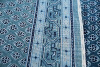 Teppich Orient Indo Lori Mir 80x300 cm 100% Wolle Handgeknüpft Rug Galerie blau