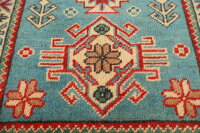 Teppich Orient Kazak Brücke 60x90 cm 100% Wolle Handgeknüpft Rug Tapis rot blau