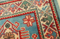 Teppich Orient Kazak Brücke 60x90 cm 100% Wolle Handgeknüpft Rug Tapis rot blau