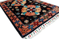 Teppich Orient Ziegler Brücke 60x90 cm 100% Wolle Handgeknüpft Carpet schwarz