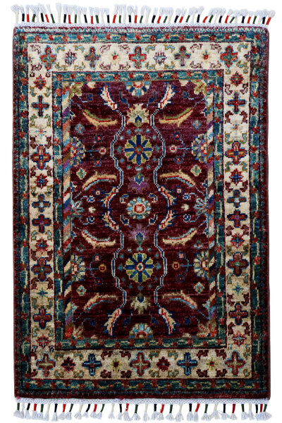 Teppich Orient Ziegler Galerie 60x90 cm 100% Wolle Rug Handgeknüpft Tapetto rot