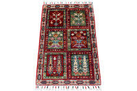 Teppich Orient Ziegler Felder Bakhtiar 60x90 cm 100% Wolle Handgeknüpft grün rot