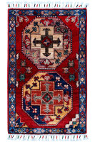 Teppich Orient Ziegler Brücke 60x90 cm 100% Wolle Handgeknüpft Rug Tapetto rot